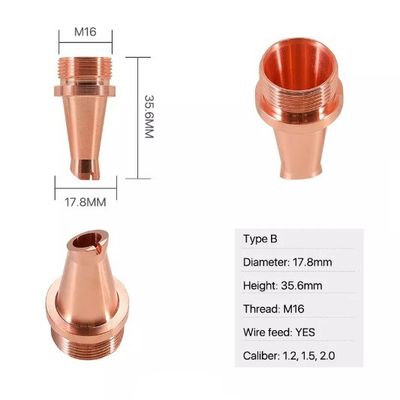 Fil du bec M16 de soudure laser de H35.6mm pour le soudeur Head de laser de fibre