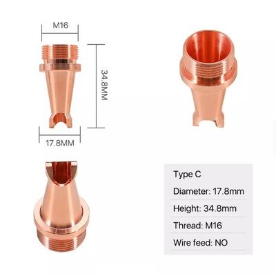 pièces de machine de soudure laser de bec de soudure laser M16 de 17.8mm